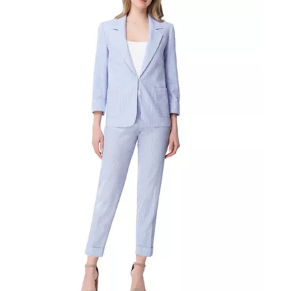 NWT Tahari ASL Seersucker  Pocket Jacket NEW - Picture 3 of 6